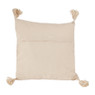 Sierkussen met franjes - naturel/goud - 45x45 cm 