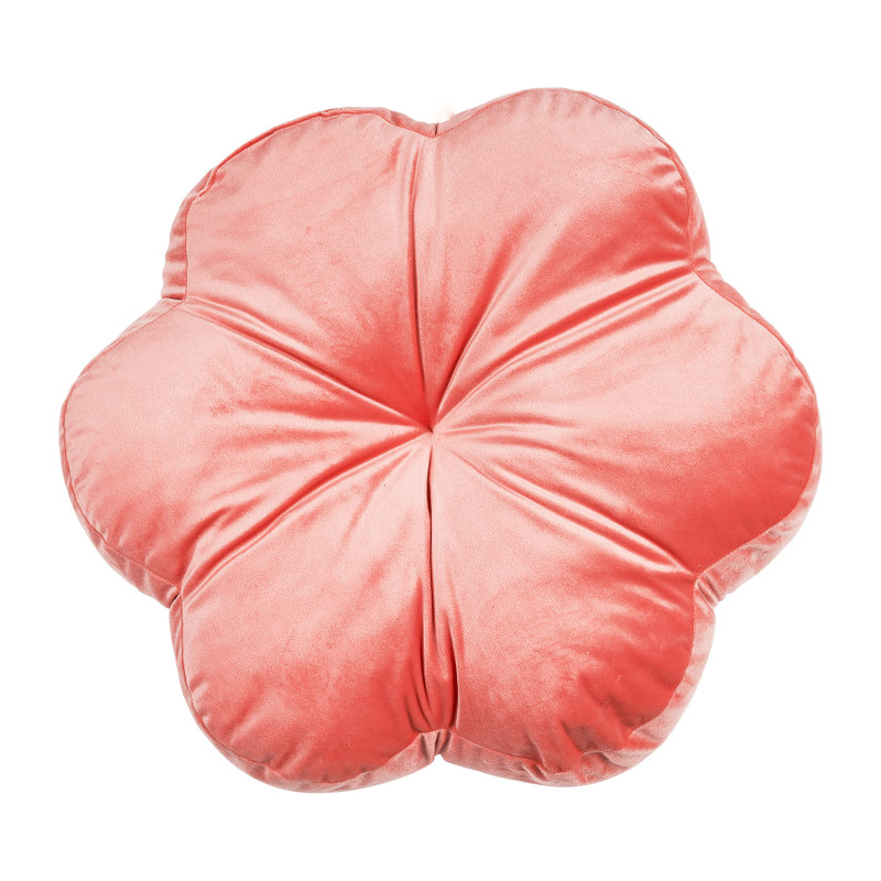 Velvet bloem sierkussen - roze - 45x45 cm