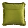 Sierkussen velvet met franjes - groen - 45x45 cm 