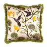 Sierkussen colibri - wit/groen - 45x45 cm 