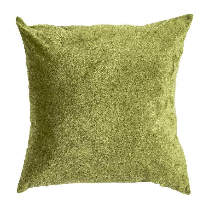 Velvet sierkussen vogel - groen - 45x45 cm
