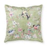 Velvet sierkussen vogel - groen - 45x45 cm
