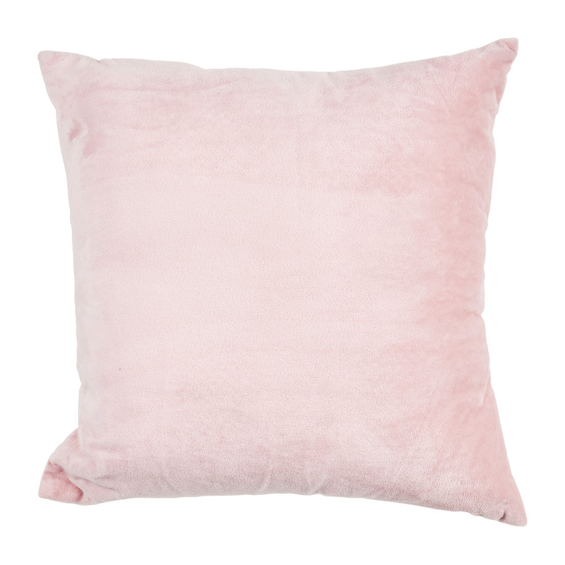 Velvet sierkussen vogel - roze - 45x45 cm
