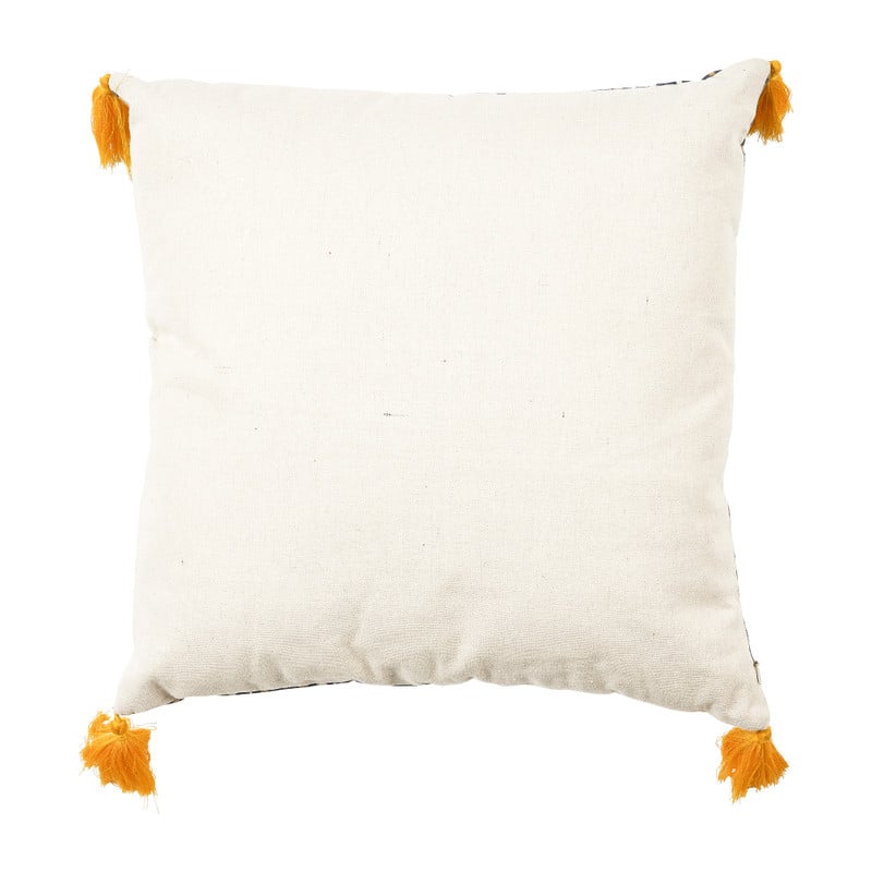 Sierkussen mandala kwastjes - geel - 45x45 cm