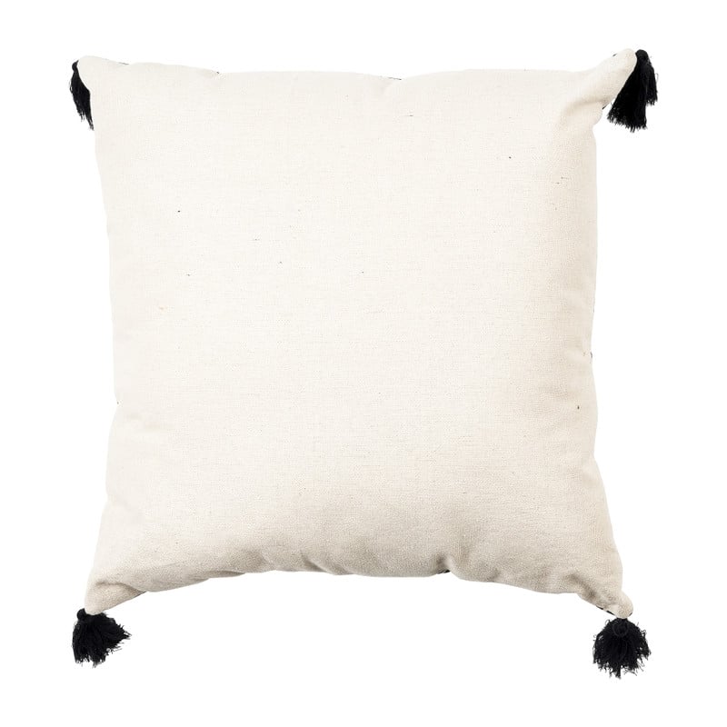 Sierkussen mandala kwastjes - zwart - 45x45 cm