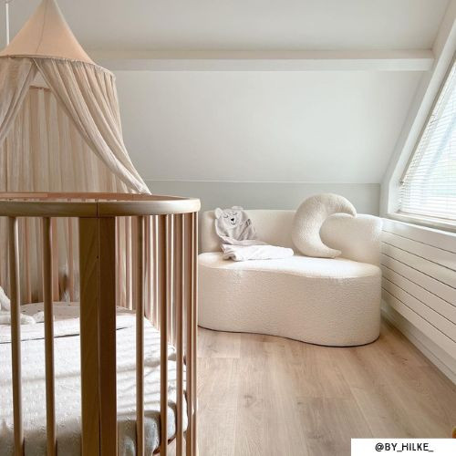 Sierkussen maan teddy - wit - 45x20 cm