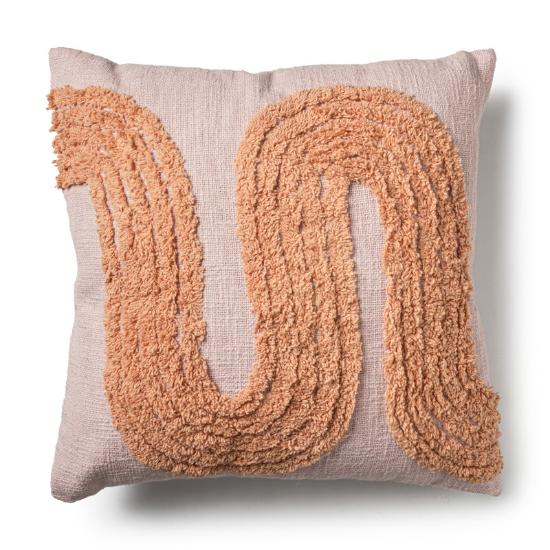 Kussen lijnen - roze - 45x45 cm