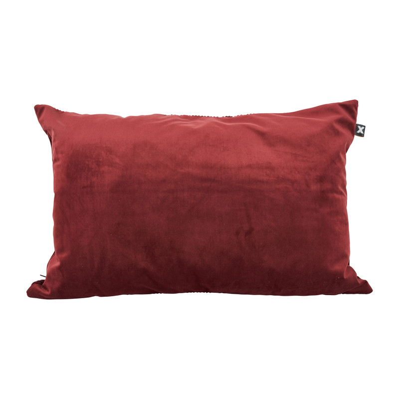 Sierkussen ribbel velours - bordeaux - 60x40cm
