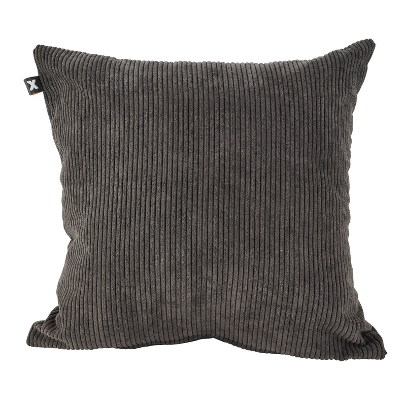 Sierkussen ribbel velours - grijs - 45x45cm