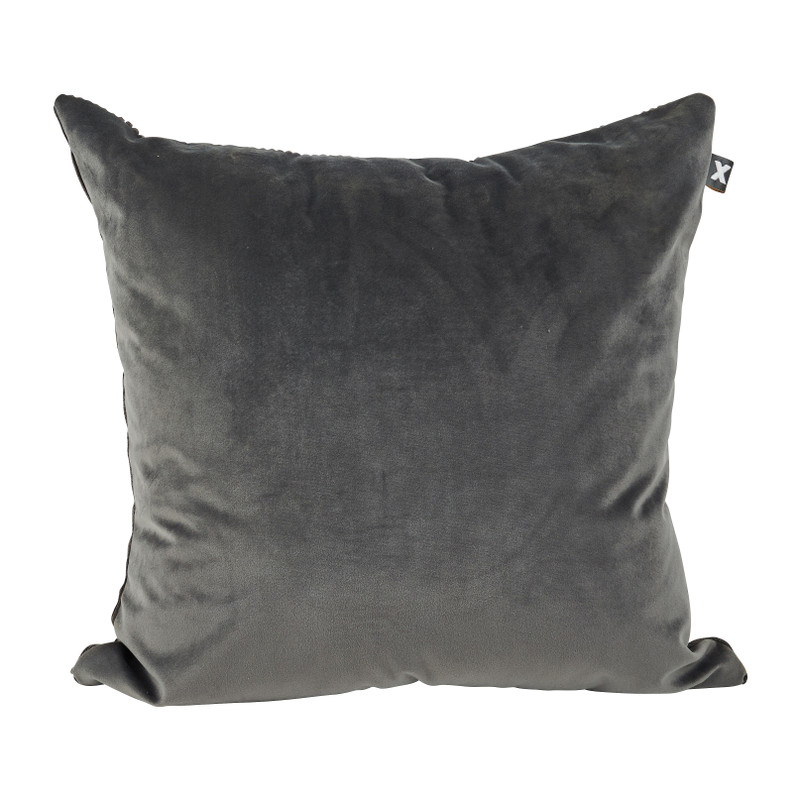 Sierkussen ribbel velours - grijs - 45x45cm