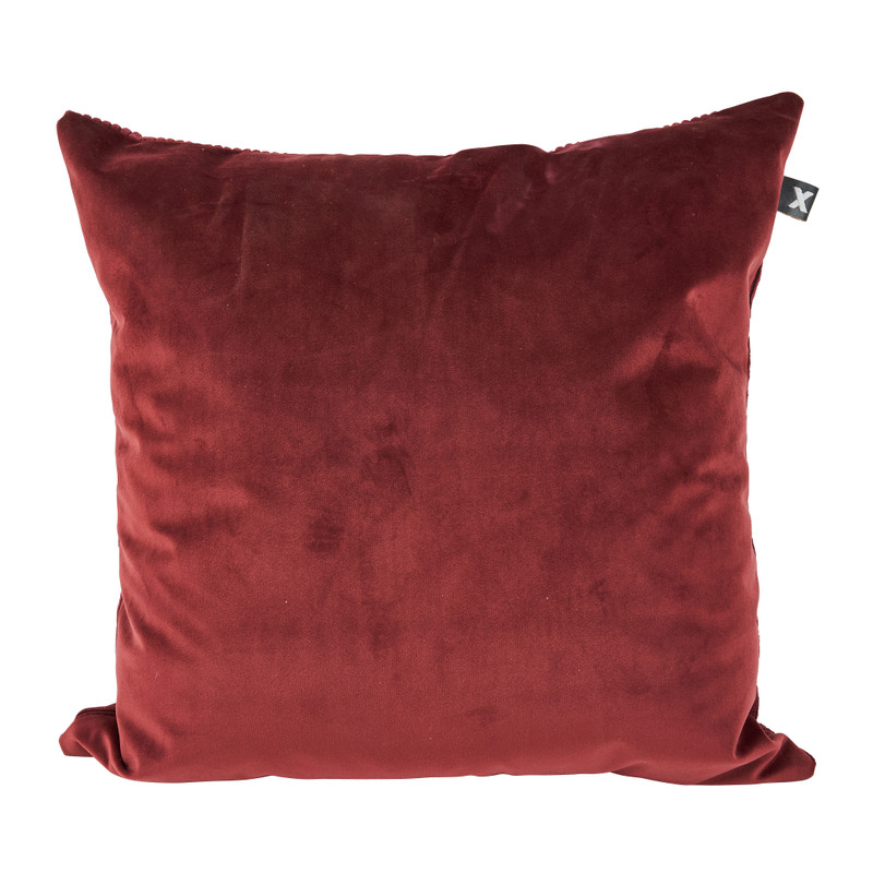 Sierkussen ribbel velours - bordeaux - 45x45cm