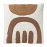 Sierkussen retro boog - bruin/naturel -  45x45 cm
