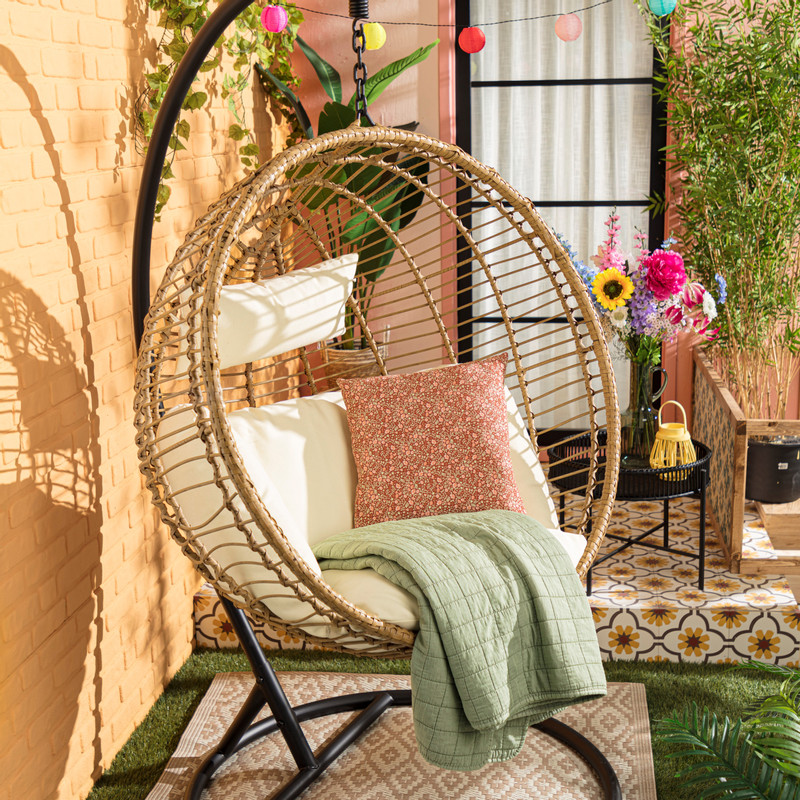 Kussen bloem - bordeauxrood - 40x40 cm