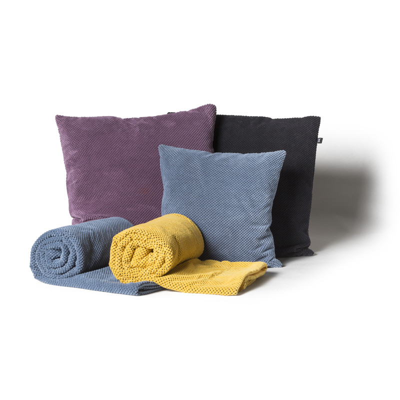 Sierkussen blokje - steenblauw - 45x45 cm