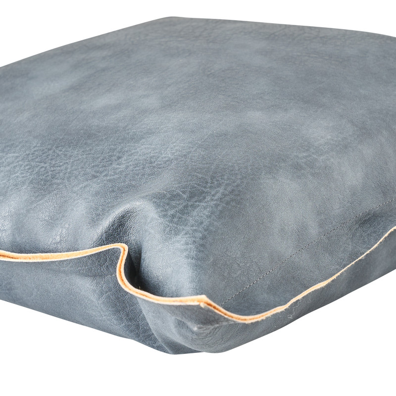 Sierkussen leer - grijs - 45x45 cm