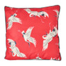 Sierkussen kraanvogel - velvet rood - 45x45 cm