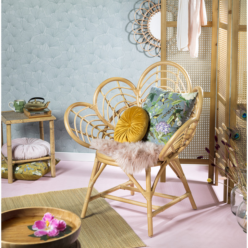 Sierkussen velvet vogel - mintgroen - 45x45 cm