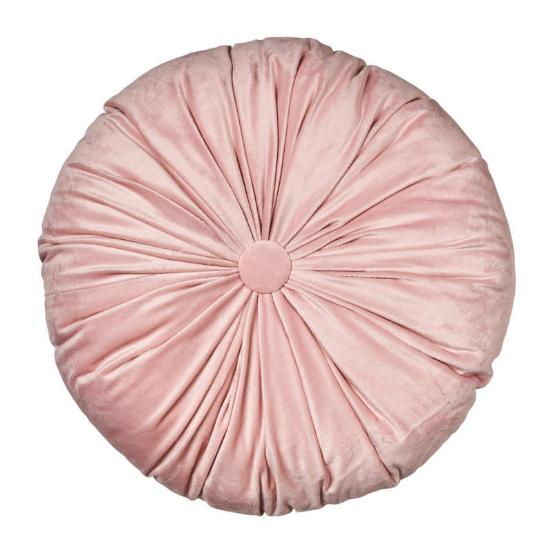 Sierkussen velvet rond - roze - ?40 cm