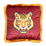Sierkussen velvet tijger - rood - 45x45 cm