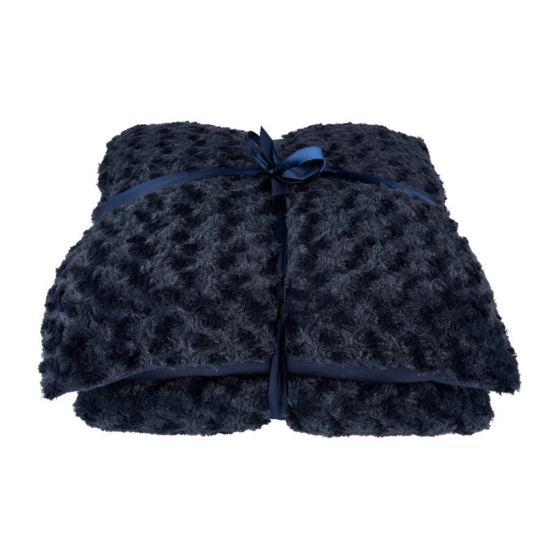 Sierkussen en plaid set - blauw