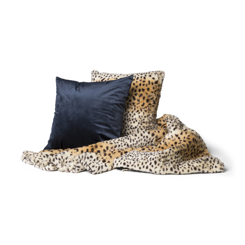 Sierkussen velvet - blauw - 45x45 cm