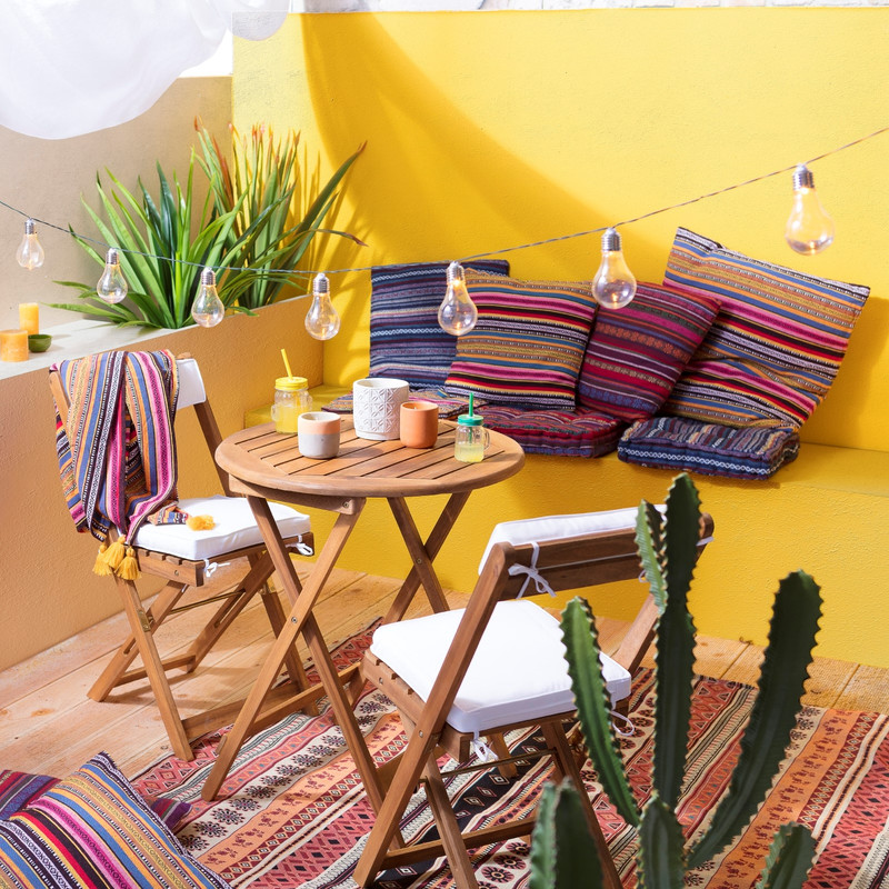 Matraskussen Mexican - rood/paars - 40x40 cm