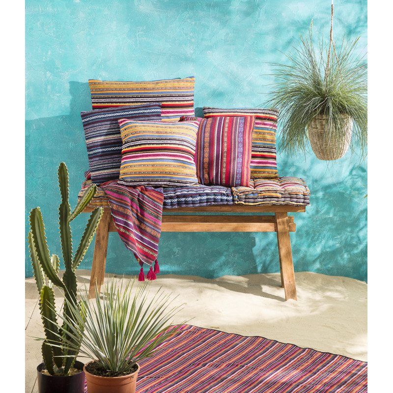 Sierkussen Mexican - rood/paars - 45x45 cm