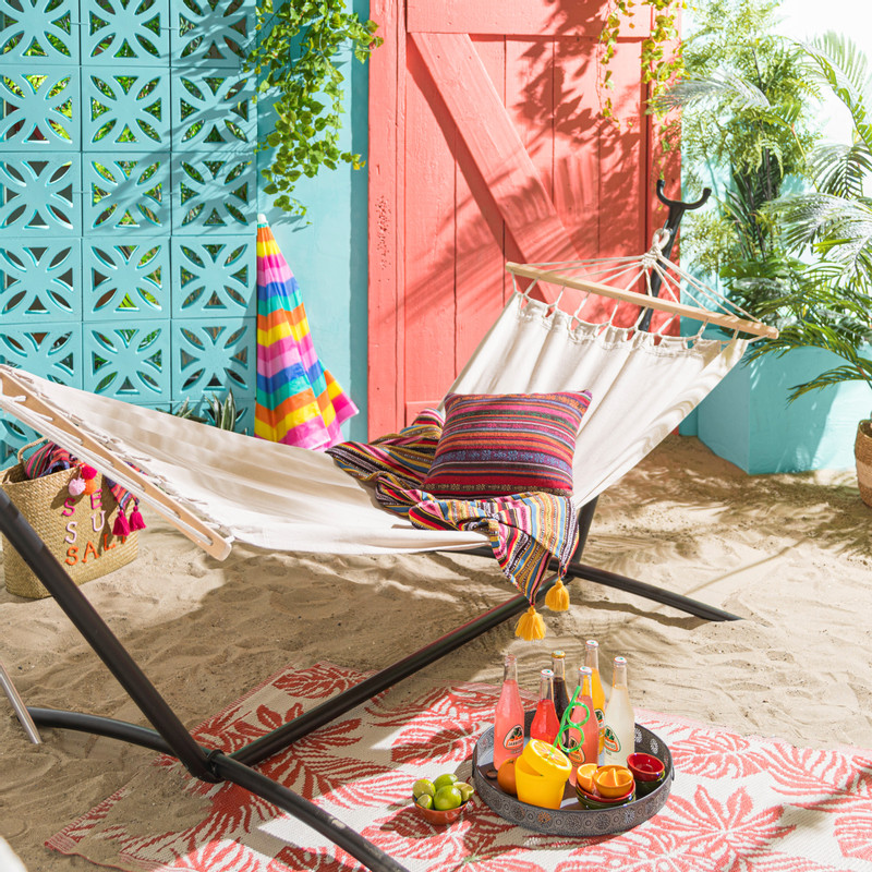 Sierkussen Mexican - rood/paars - 45x45 cm