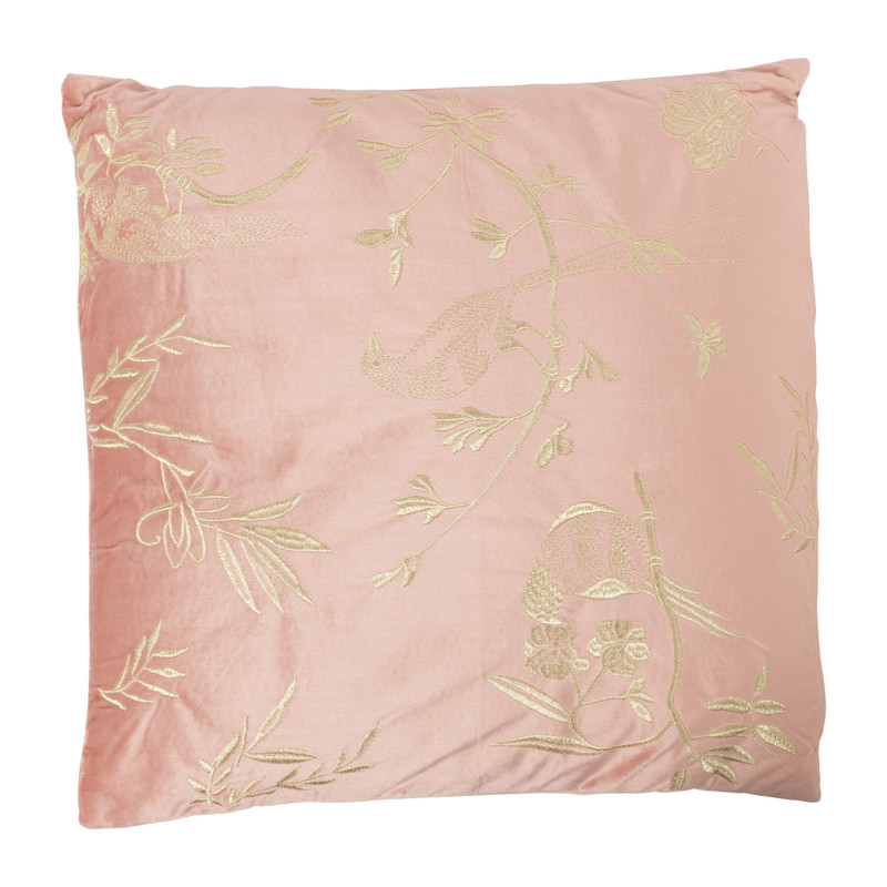 Sierkussen velvet - goud/oud roze - 45x45 cm