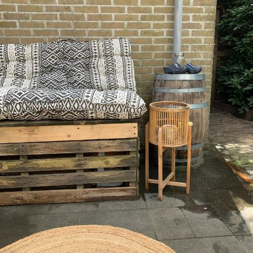 Palletkussen - zwart/wit - set van 2