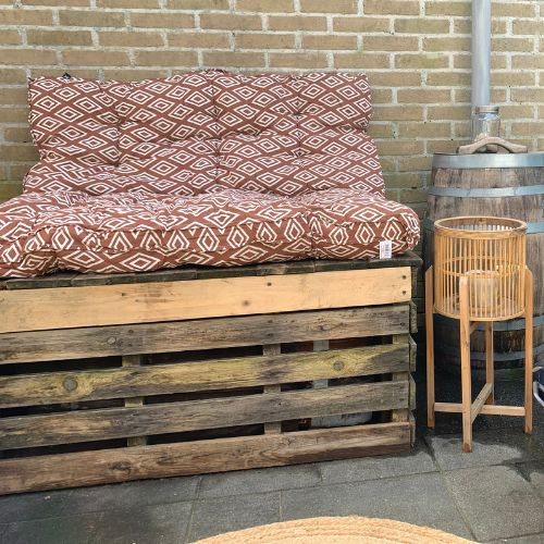 Palletkussens - terra/wit - set van 2