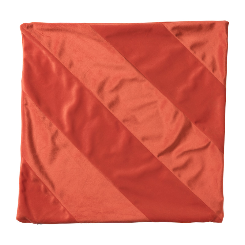 Kussenhoes streep - rood - 43x43 cm