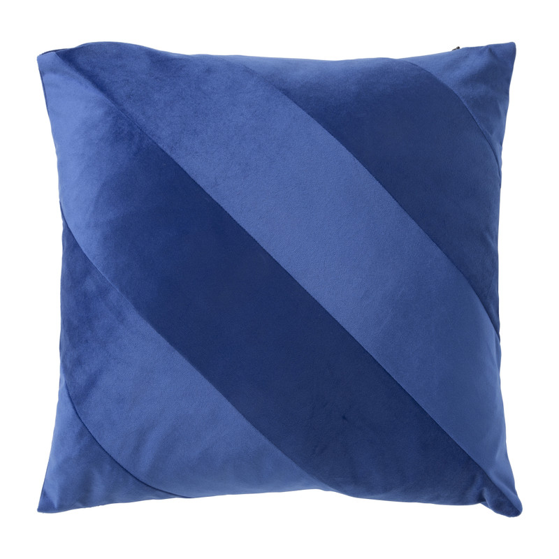 Kussenhoes streep - blauw - 43x43 cm