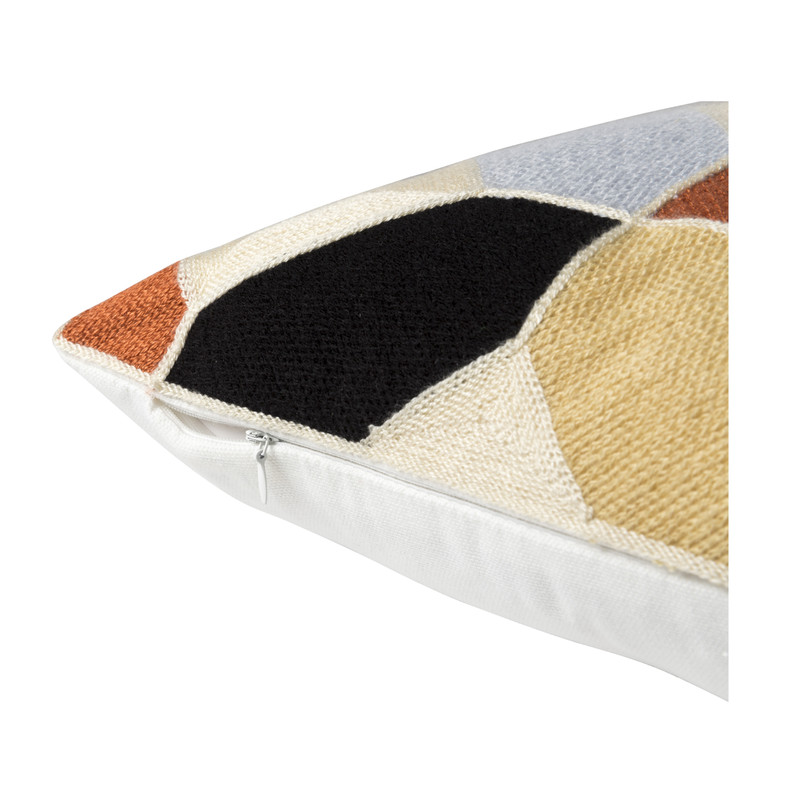 Kussen geometrisch - koraal - 45x45 cm