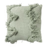 Sierkussen met franjes - groen - 45x45 cm 