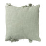 Sierkussen met franjes - groen - 45x45 cm 