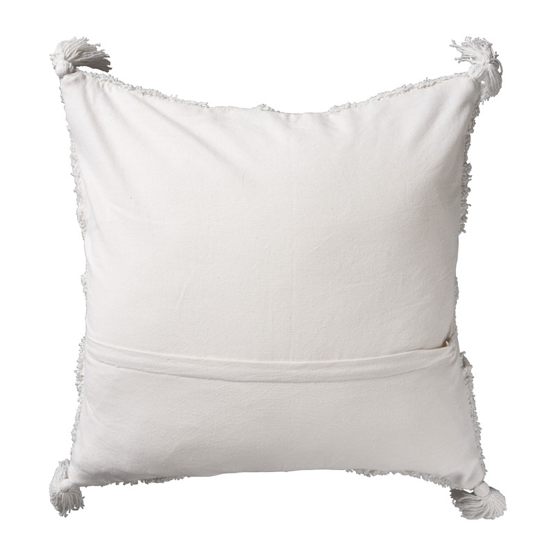 Sierkussen diamant franjes - wit - 45x45 cm 