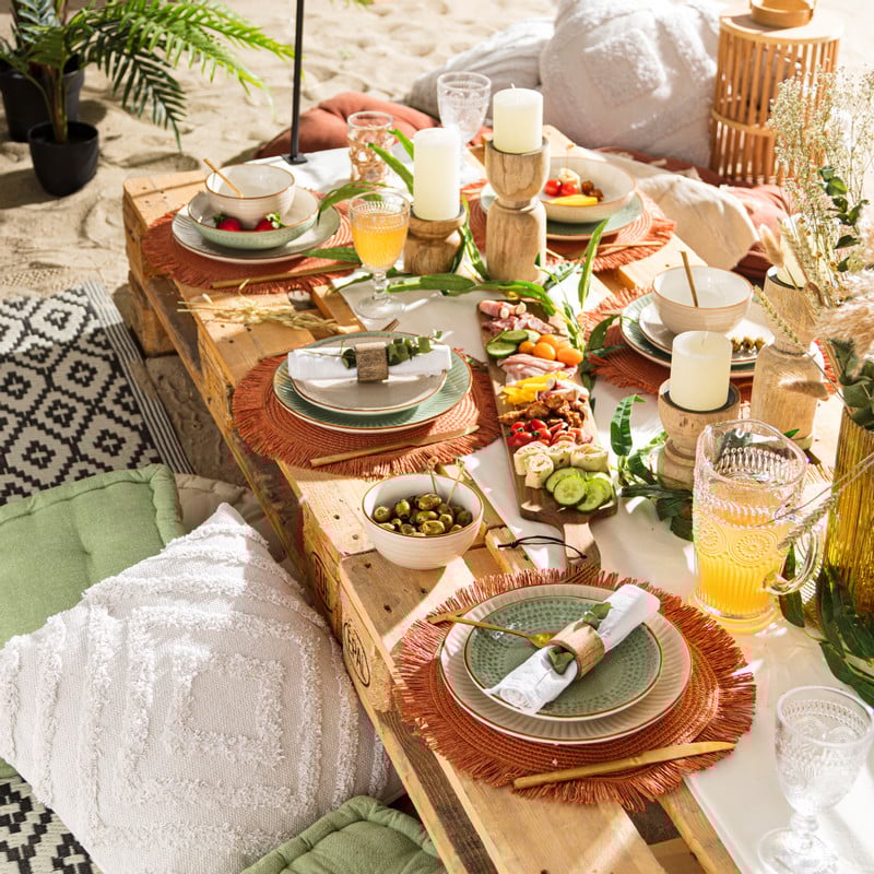 Sierkussen met franjes - wit - 45x45 cm 