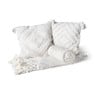 Sierkussen met franjes - wit - 45x45 cm 