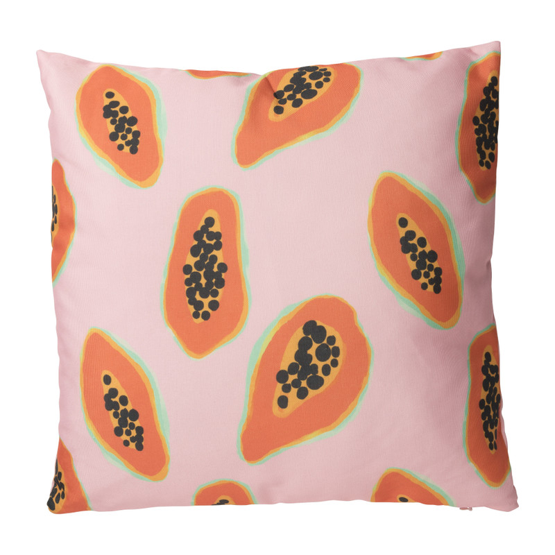 Sierkussen papaya - roze - 45x45 cm