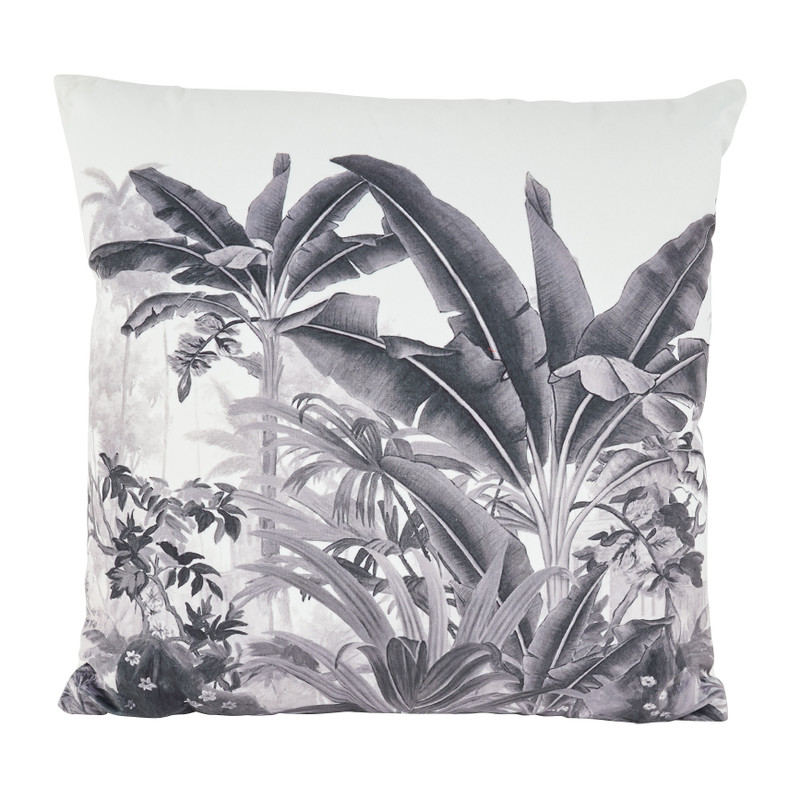 Sierkussen fluweel - bomen - grijs - 45x45 cm