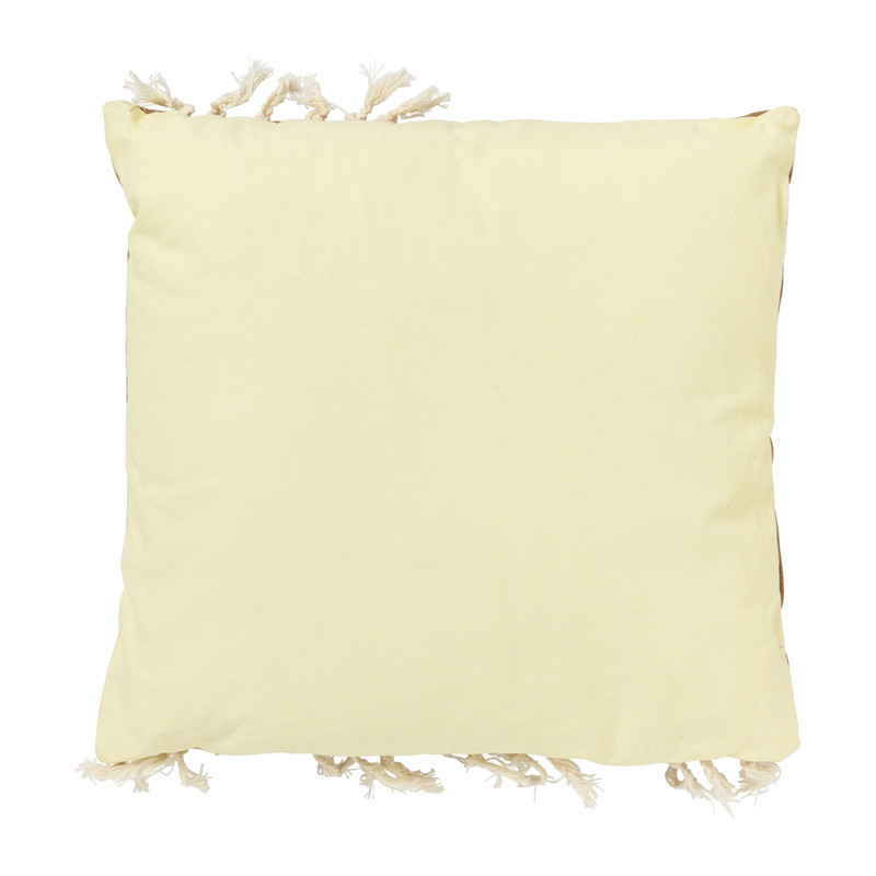 Sierkussen geborduurd - lichtbruin - 45x45 cm