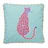 Sierkussen funky luipaard - blauw - 45x45 cm