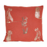Sierkussen velvet luipaard - terra/goud - 45x45 cm 