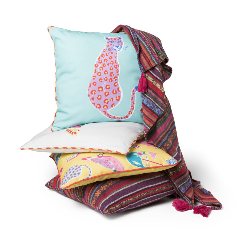 Sierkussen funky print - Geel - 45x45 cm