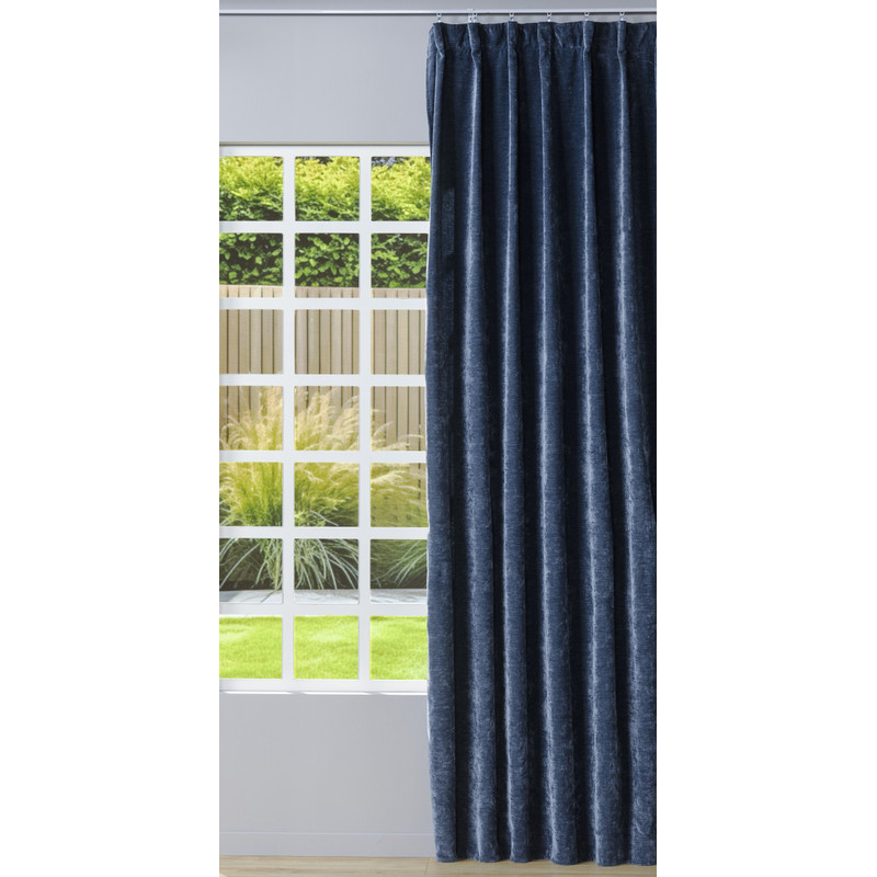 Gordijn chenille - blauw - 140x250 cm