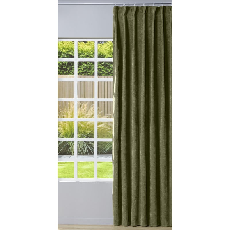 Gordijn chenille - groen - 140x250 cm