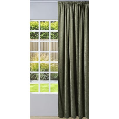 Gordijn chenille - groen - 140x260 cm