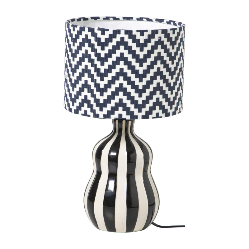 Lampenkap zigzag klein - zwart/wit - ø21x15.5 cm