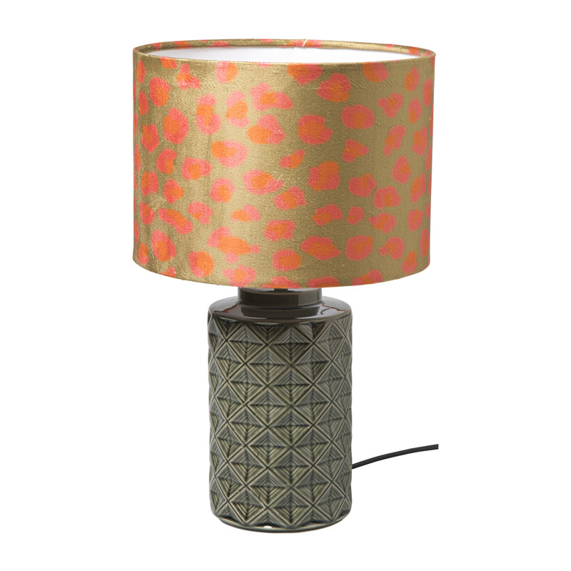 Lampenkap animal - bruin/roze - ø24.5x17.5 cm